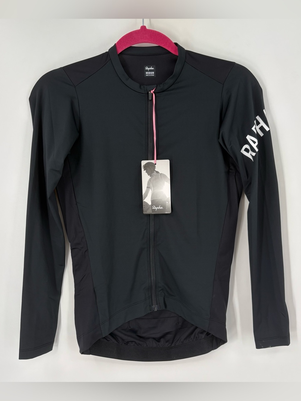 Rapha Cycling Jersey Pro Team Full Zip Long Sleeve Lightweight Black Medium